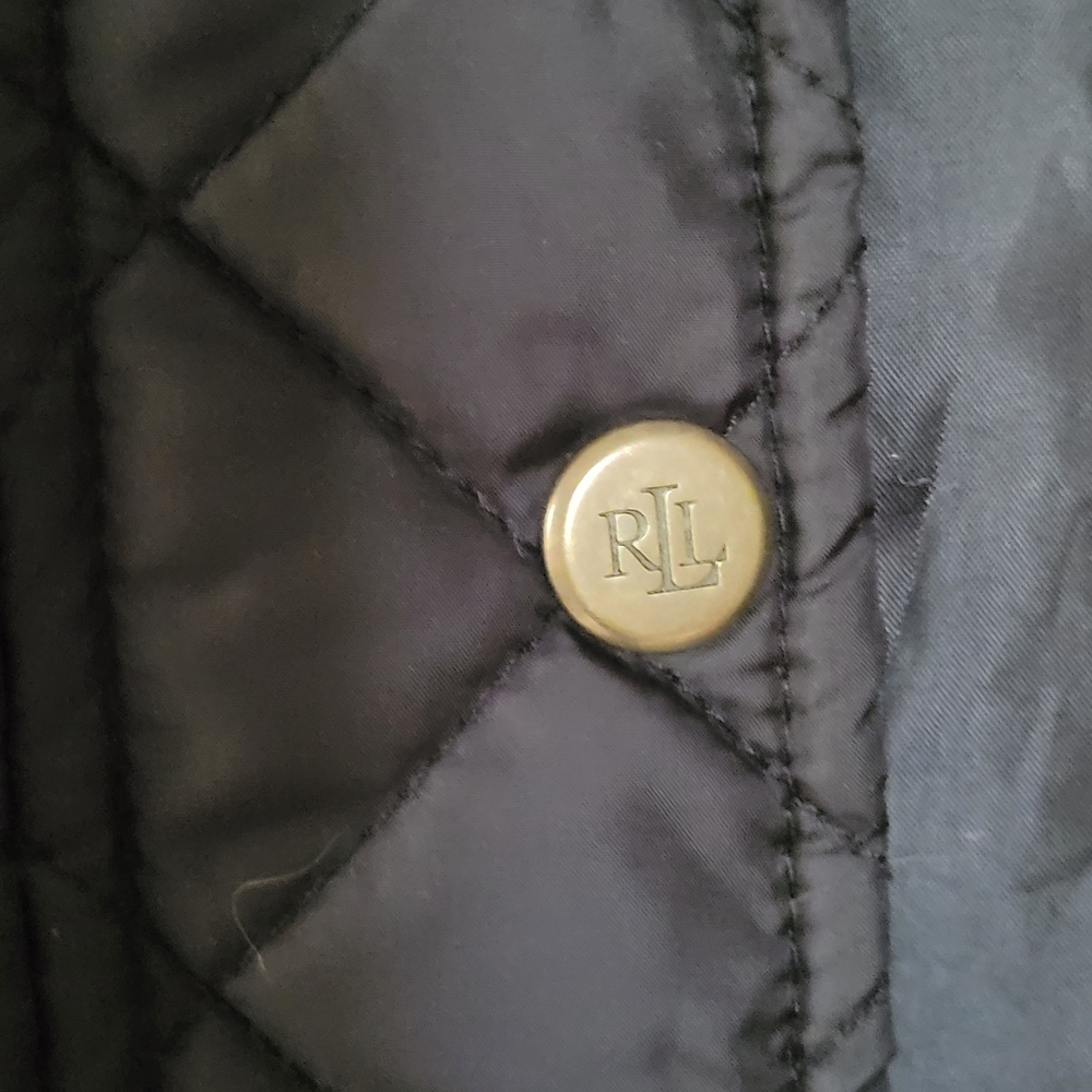 Lauren Ralph Lauren Black Quilted Vest with Crest - Picture 5 of 8